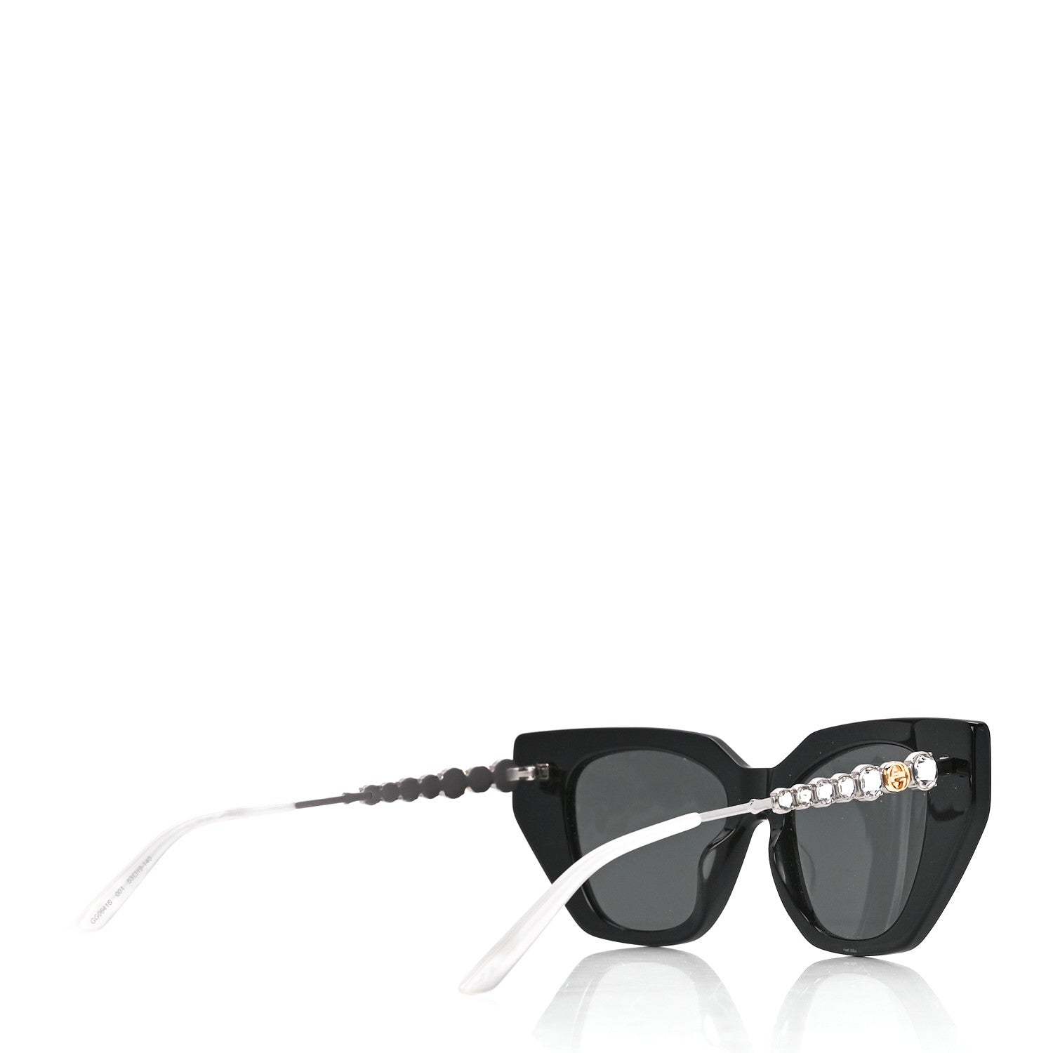 Gucci Acetate Crystal Embellished Cat Eye Sunglasses GG0641S Black 4 of 8