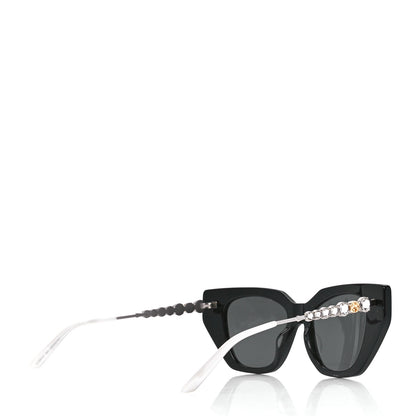 Gucci Acetate Crystal Embellished Cat Eye Sunglasses GG0641S Black 4 of 8