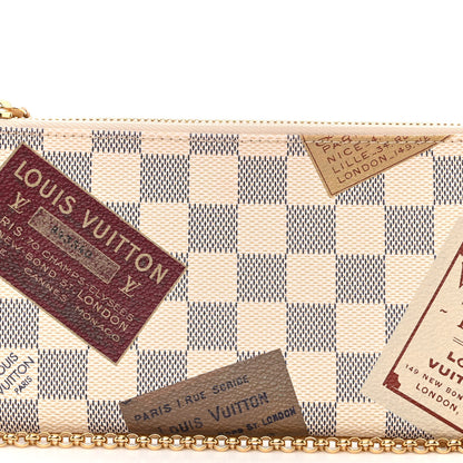 Louis Vuitton Damier Azur Trunks Labels Pochette Milla MM 7 of 9