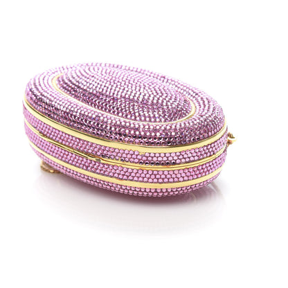 Judith Leiber Swarovski Crystal Minaudière Clutch Pink 8 of 9