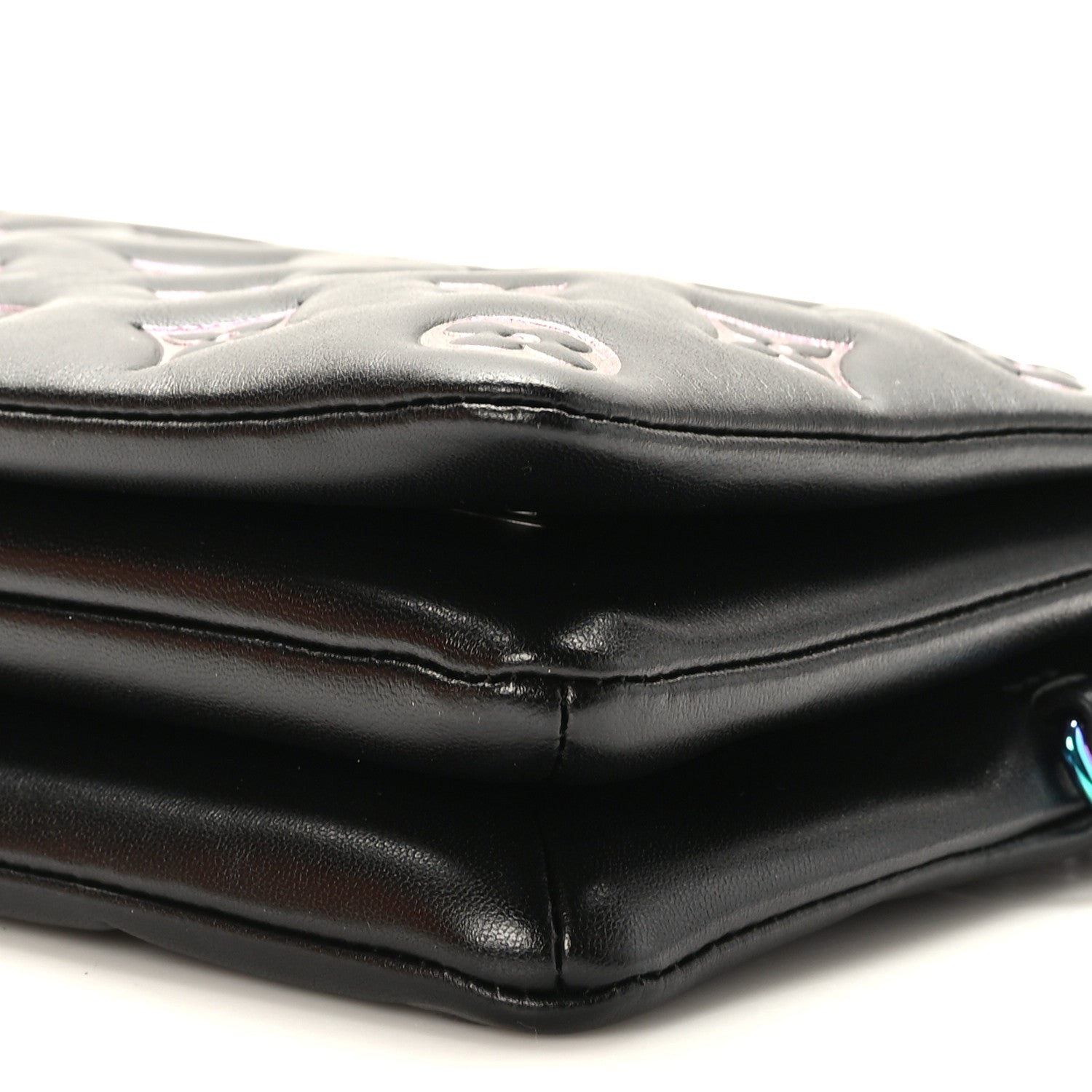 Louis Vuitton Lambskin Embossed Monogram Scarabeo Pochette Coussin Black 8 of 9