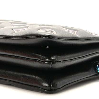 Louis Vuitton Lambskin Embossed Monogram Scarabeo Pochette Coussin Black 8 of 9