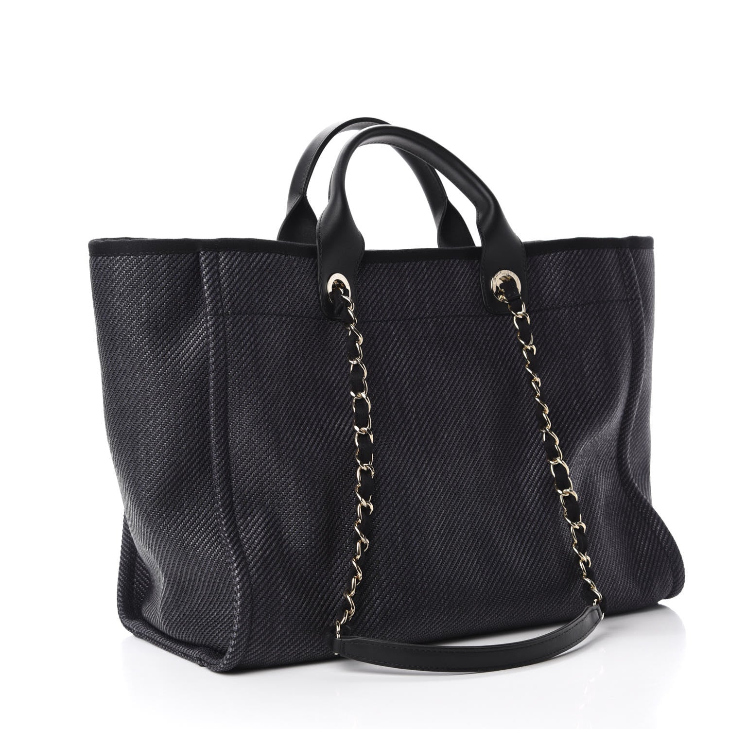 Chanel Mixed Fibers Calfskin Medium Deauville Tote Black 4 of 13