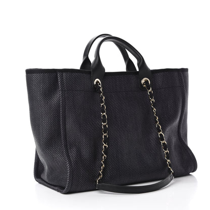 Chanel Mixed Fibers Calfskin Medium Deauville Tote Black 4 of 13