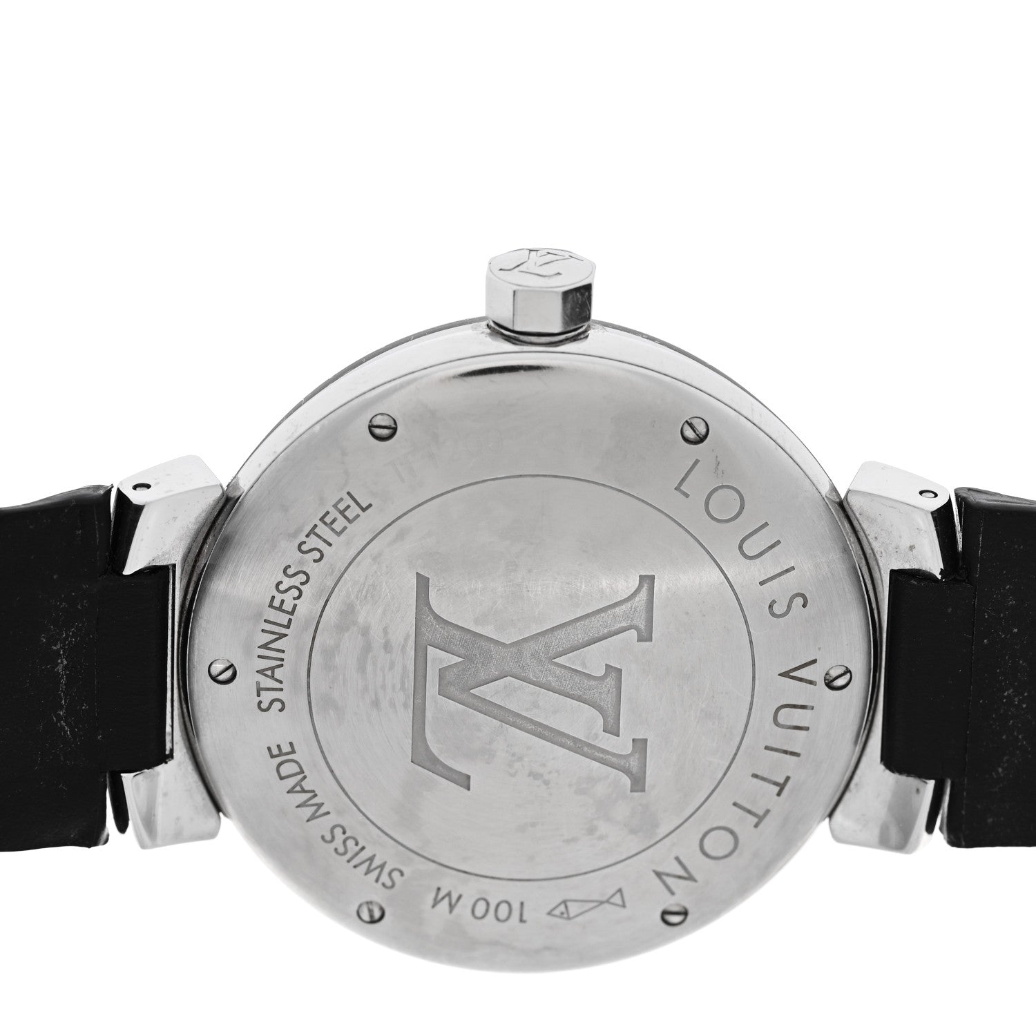 Louis Vuitton Stainless Steel Alligator 39mm Tambour GMT Automatic Watch Blue 4 of 4