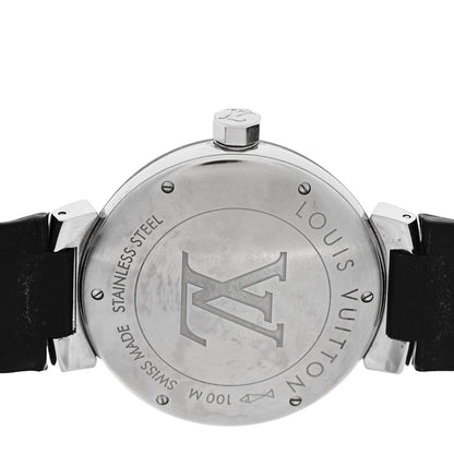 Louis Vuitton Stainless Steel Alligator 39mm Tambour GMT Automatic Watch Blue 4 of 4