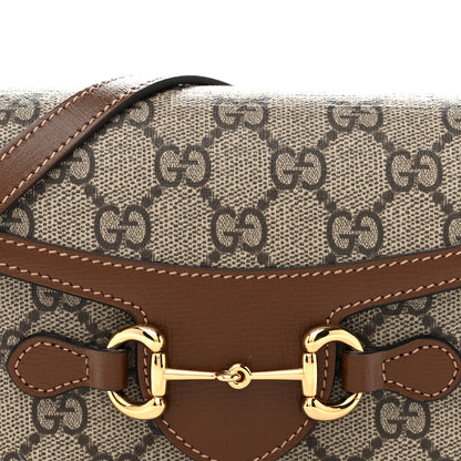 Gucci GG Supreme Monogram Mini Horsebit 1955 Shoulder Bag Beige Brown Sugar 8 of 10