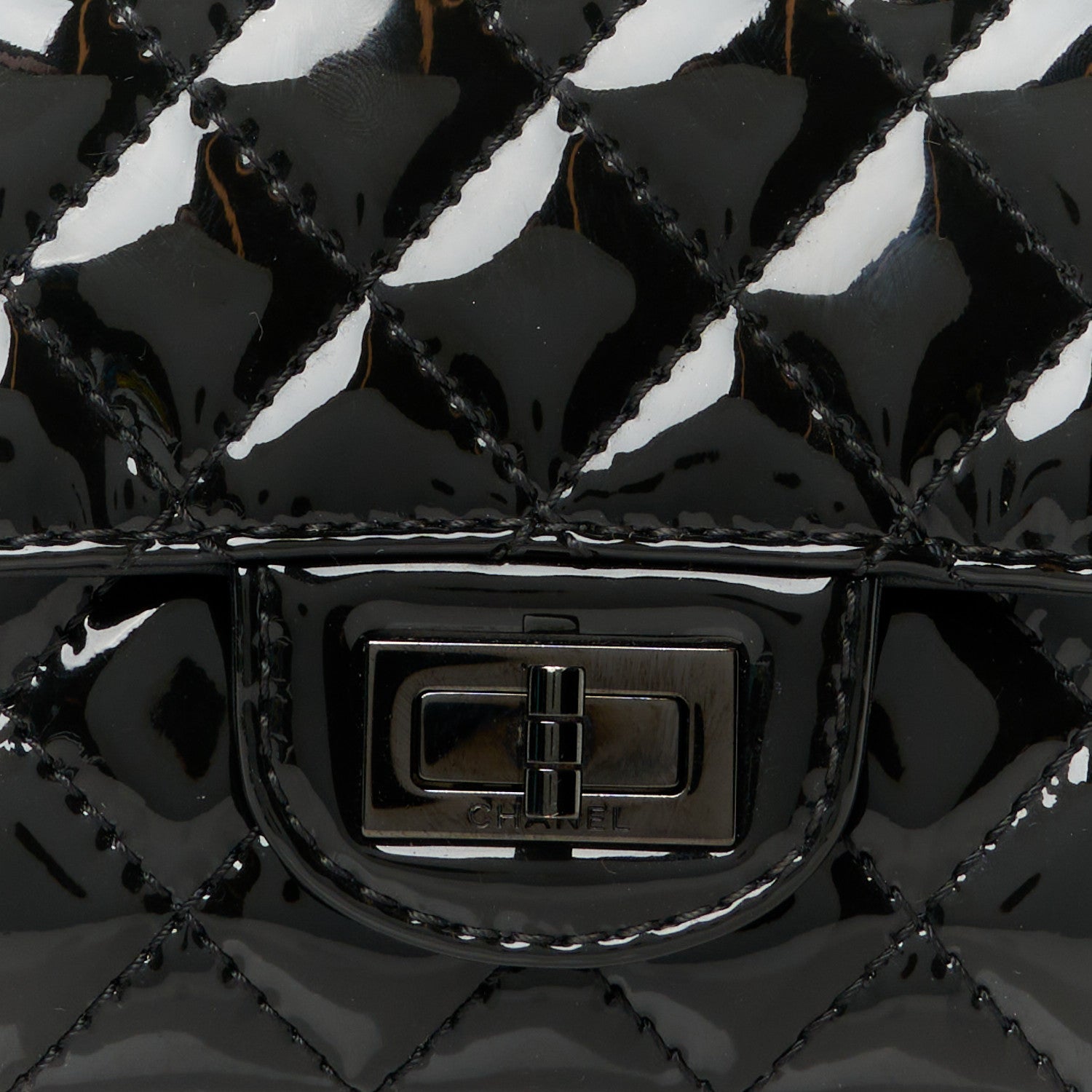 Chanel Patent Calfskin Quilted 2.55 Reissue Mini Flap So Black 8 of 10