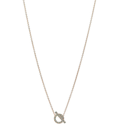 Hermes 18K Rose Gold Green Sapphire Finesse Pendant Necklace 1 of 6