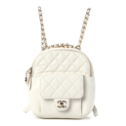 Chanel Caviar Quilted Small CC Day Backpack White 1 of 4