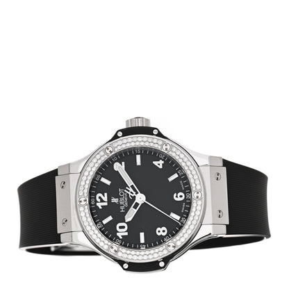 Hublot Stainless Steel Rubber Diamond Pave Bezel 38mm Big Bang Quartz Watch Black 361.SX.1270.RX.1104 2 of 4