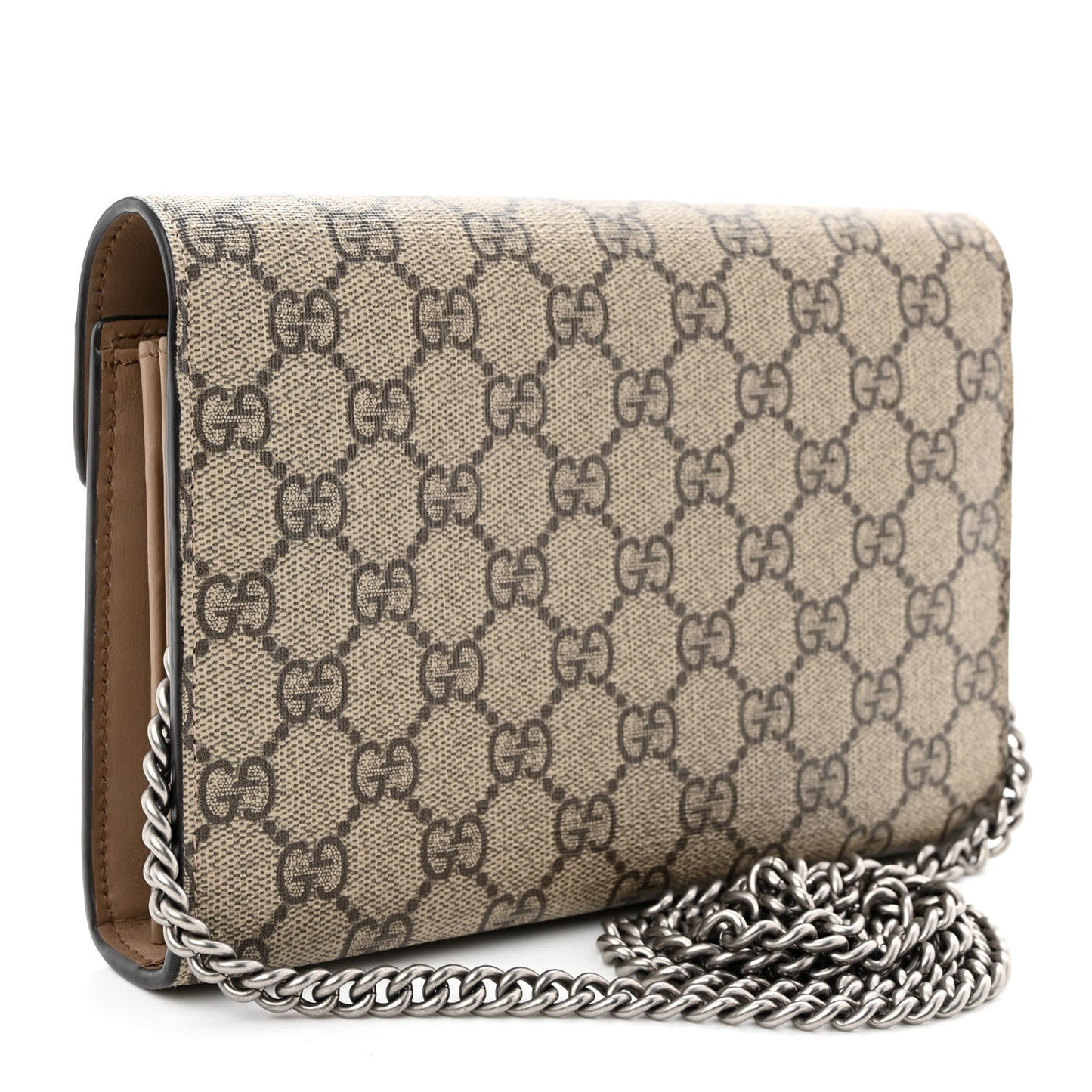 GG Supreme Monogram Mini Dionysus Chain Wallet Beige Taupe