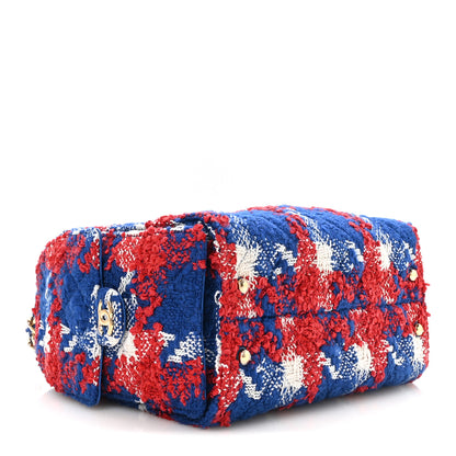 Chanel Tweed Quilted Small Chanel 25 Handbag Red White Blue 4 of 11