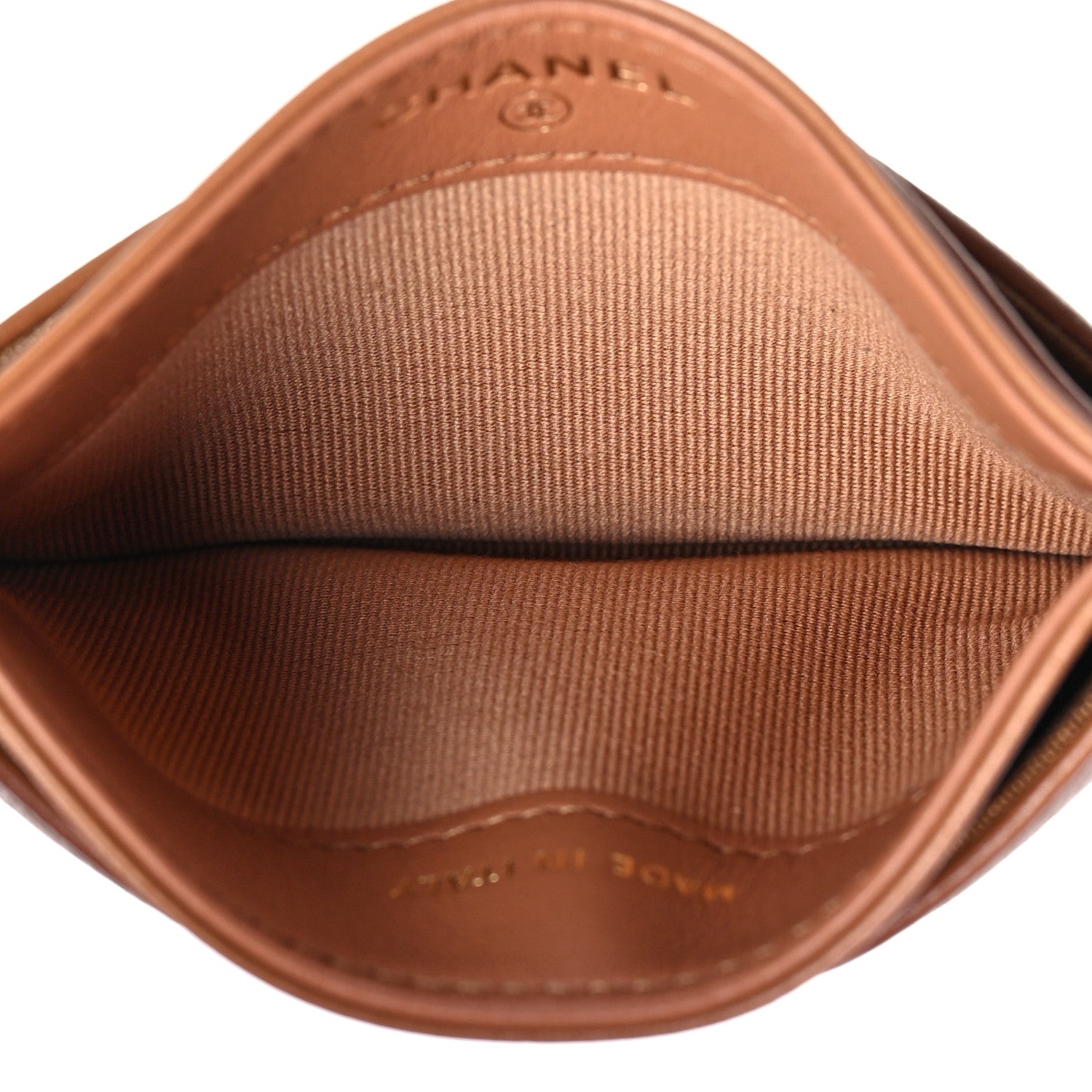 Chanel Lambskin Quilted Chanel 19 Card Holder Brown 5 of 9