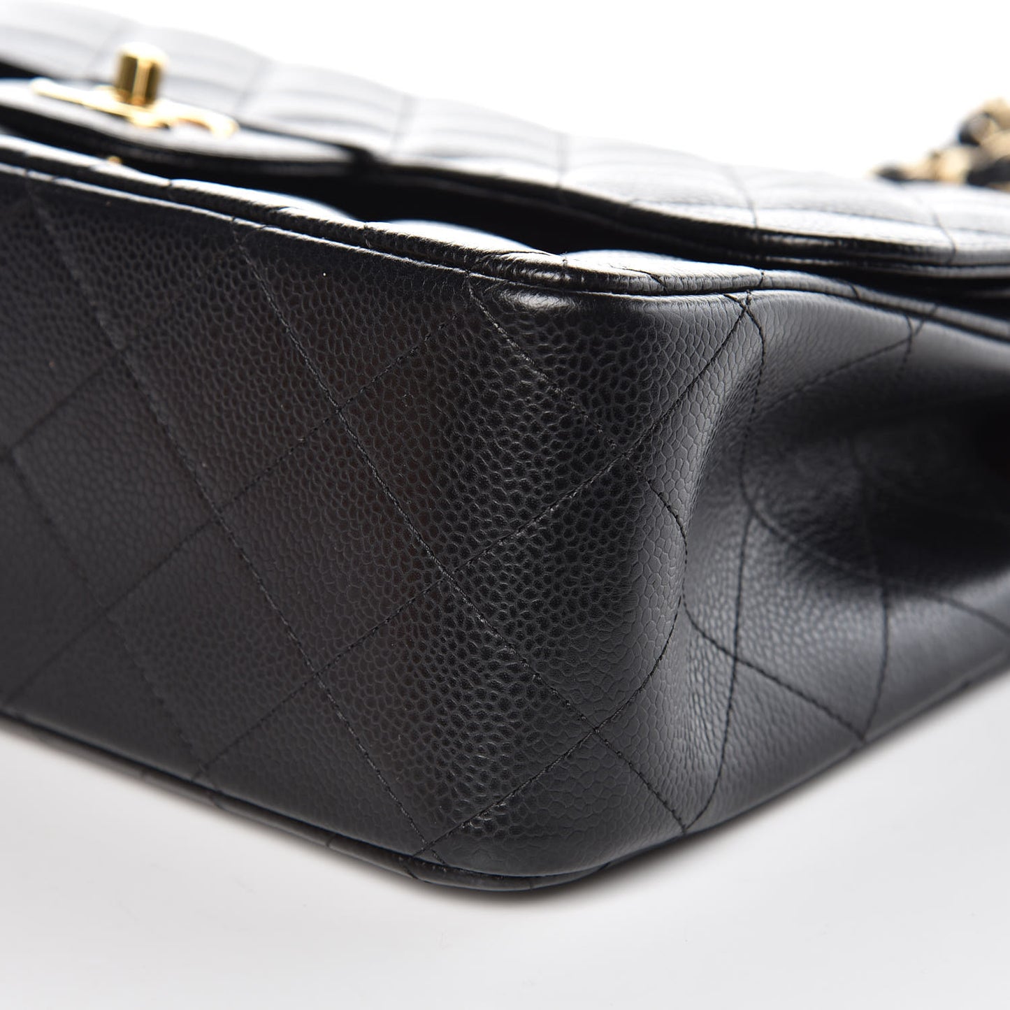 Caviar Quilted Jumbo Double Flap Black