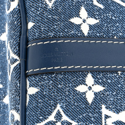 Louis Vuitton Monogram Jacquard Denim Speedy Bandouliere 25 Bleu 7 of 10