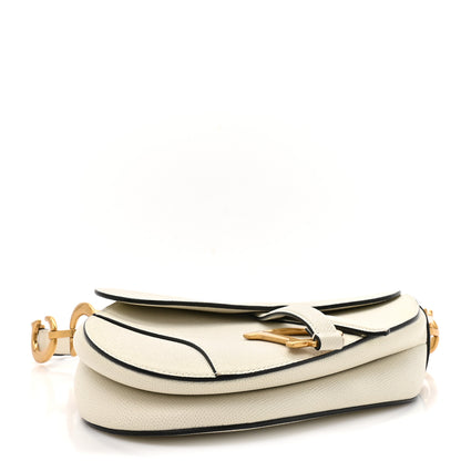 Christian Dior Grained Calfskin Saddle Bag White 4 of 18