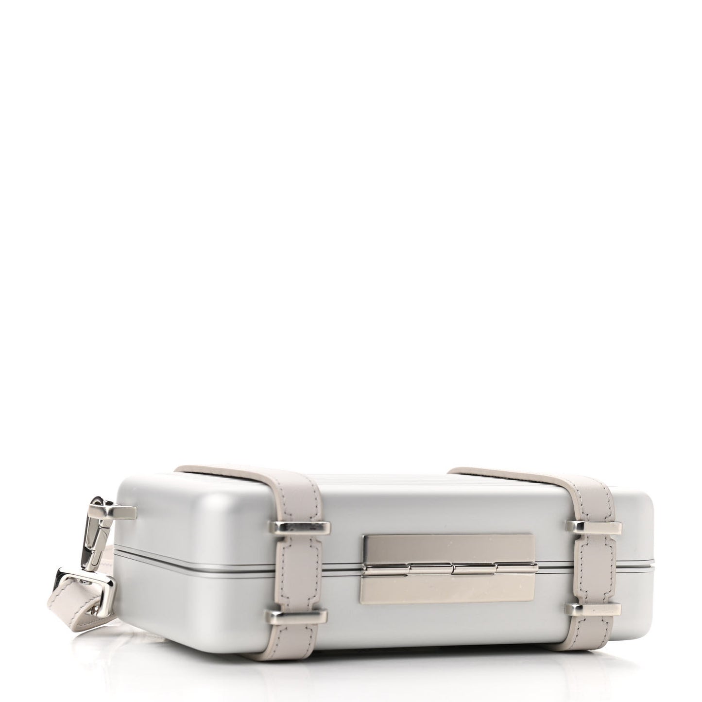 X RIMOWA Aluminum Personal Clutch On Strap Silver