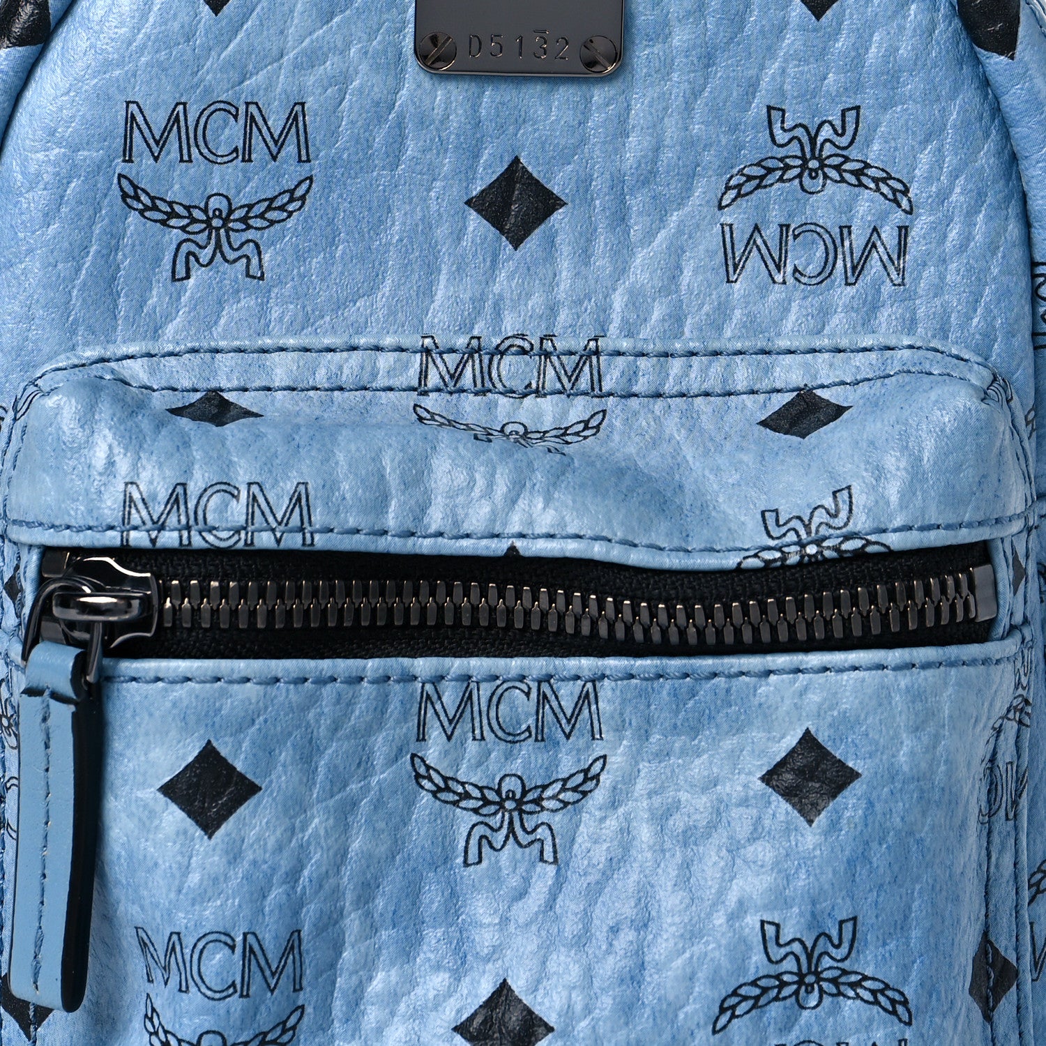 MCM Visetos Side Stud X-Mini Stark Bebe Boo Backpack Blue 10 of 10