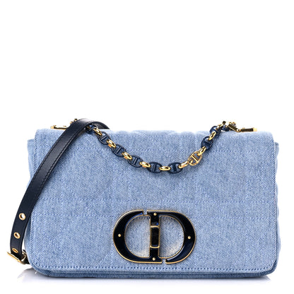 Christian Dior Denim Macrocannage Medium Caro Bag Blue 1 of 9