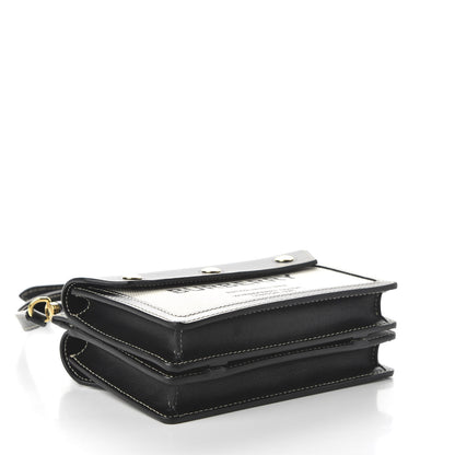 Burberry Smooth Calfskin Canvas Horseferry Print Mini Title Bag with Pocket Black 4 of 9