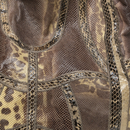 Jimmy Choo Snakeskin Patchwork Medium Saba Hobo Brown 7 of 12