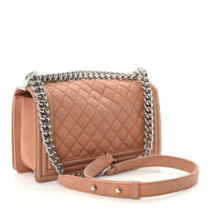 Chanel Iridescent Caviar Quilted Medium Boy Flap Beige 3 of 10