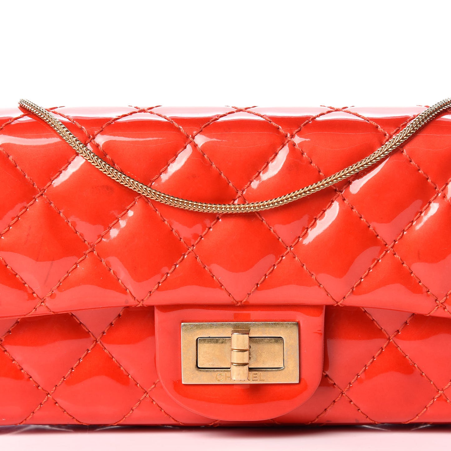 Patent Quilted 2.55 Reissue East West Clutch Red