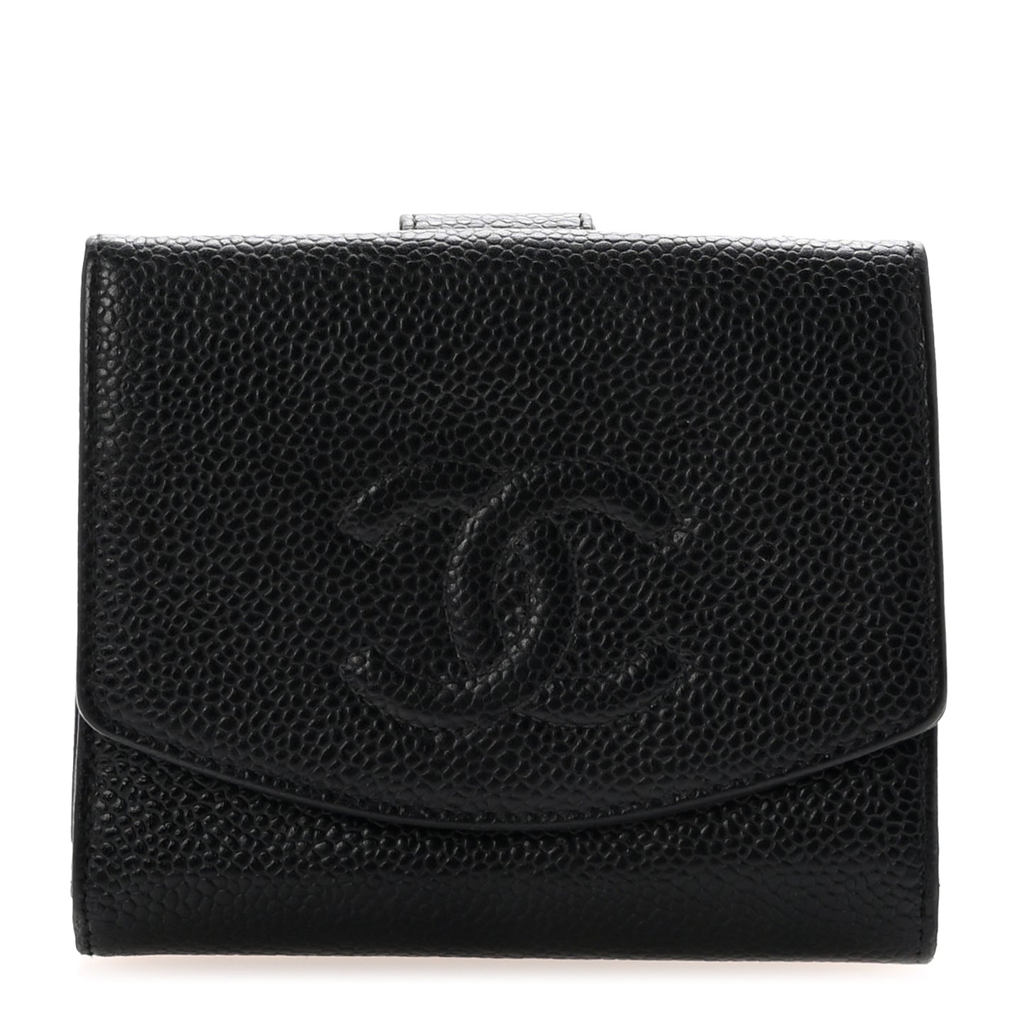 Caviar Timeless CC Compact French Wallet Black