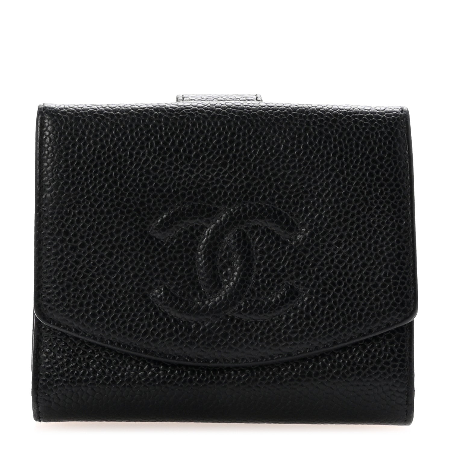 Chanel Caviar Timeless CC Compact French Wallet Black 1 of 8