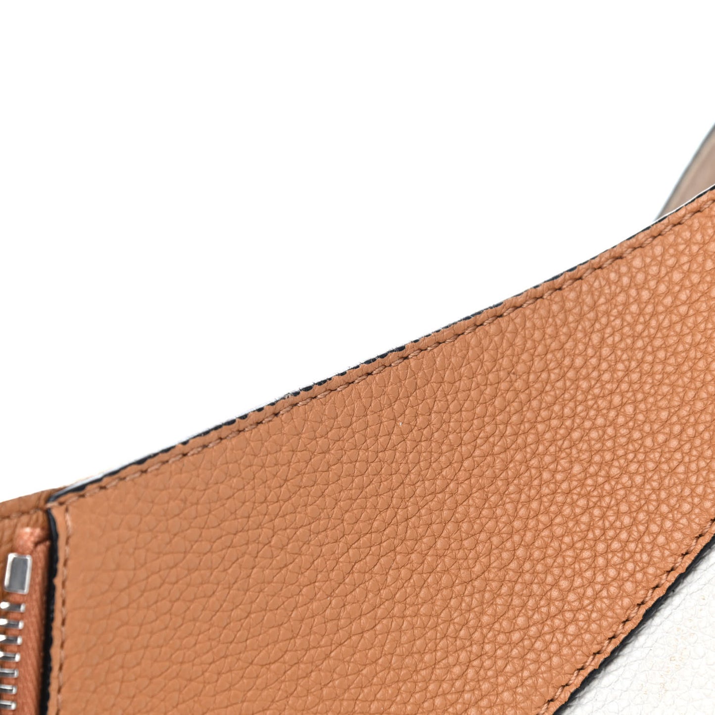 Calfskin Medium Hammock Shoulder Bag Tan White