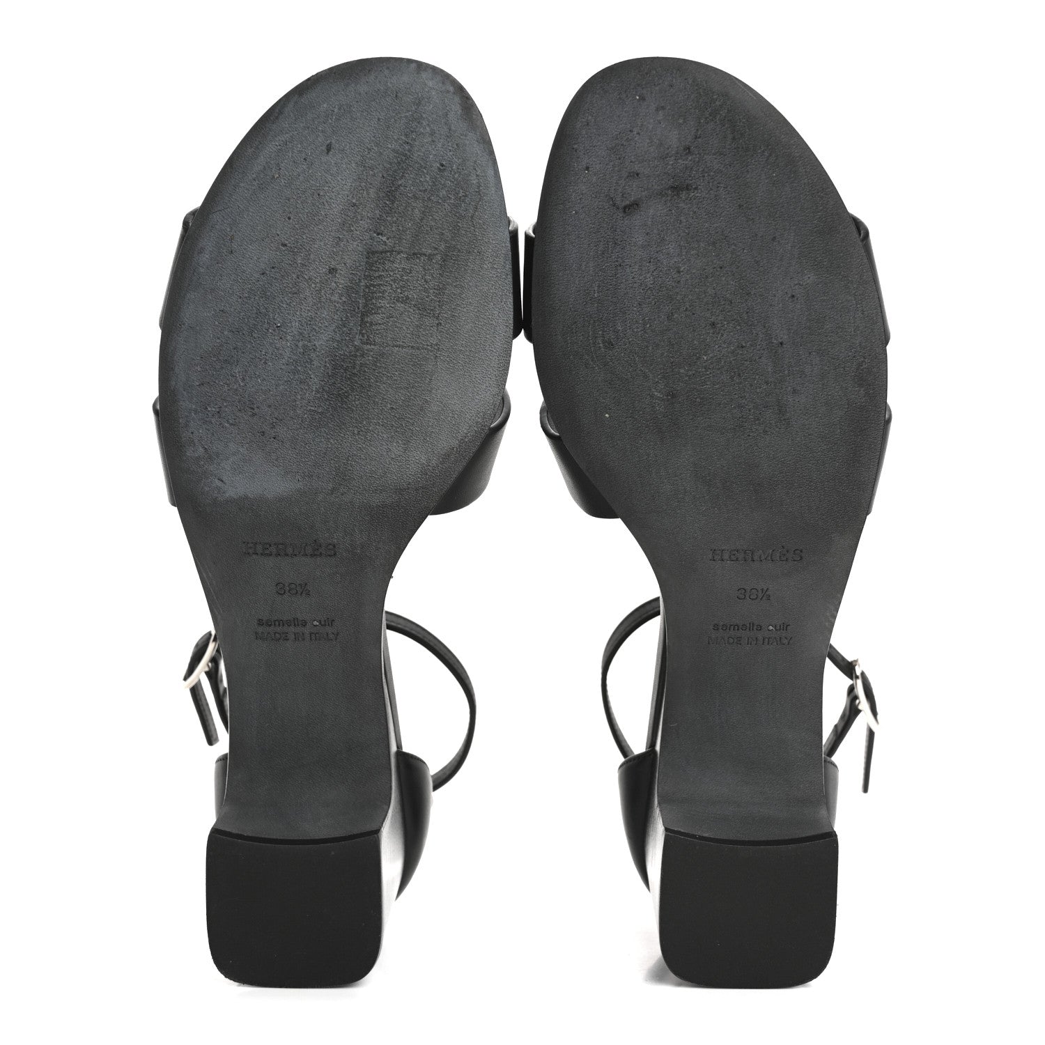 Hermes Calfskin Encens 50 Sandals 38.5 Black 4 of 6