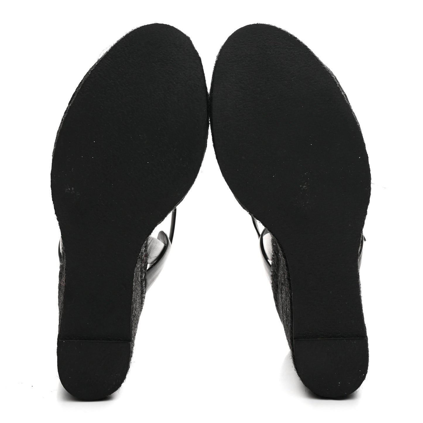 Calfskin Tribute 95 Platform Espadrille Wedge Sandals 40.5 Black