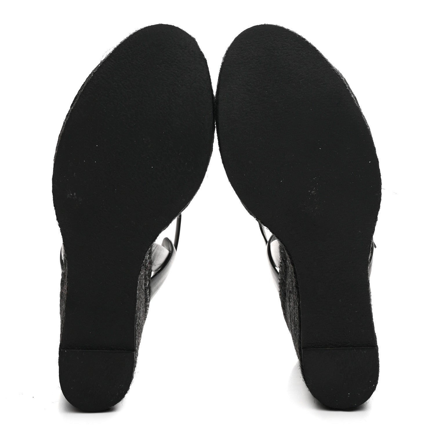 Saint Laurent Calfskin Tribute 95 Platform Espadrille Wedge Sandals 40.5 Black 6 of 8