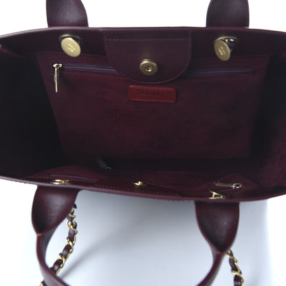 Chanel Caviar Medium Studded Deauville Tote Burgundy 5 of 10