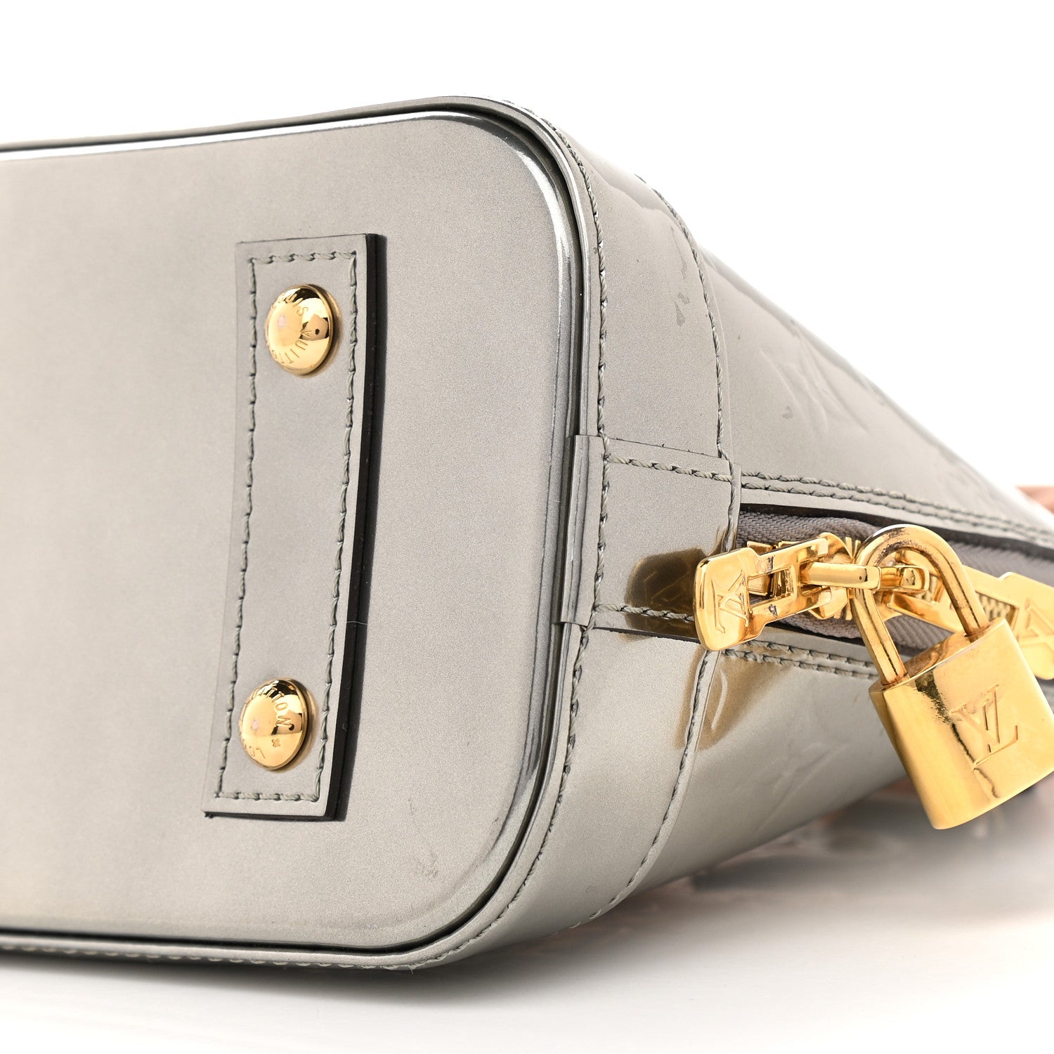 Louis Vuitton Vernis Alma BB Gris Metal 8 of 9
