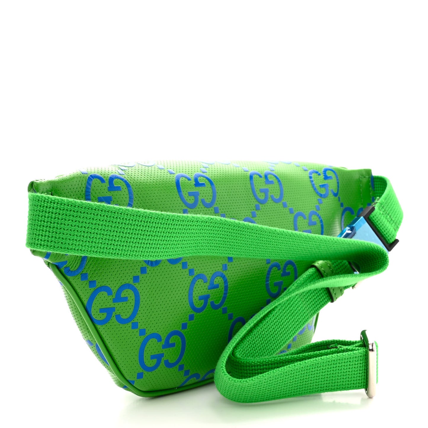Calfskin GG Tennis Bi-Color Embossed Belt Bag Joy Green Joy Blue