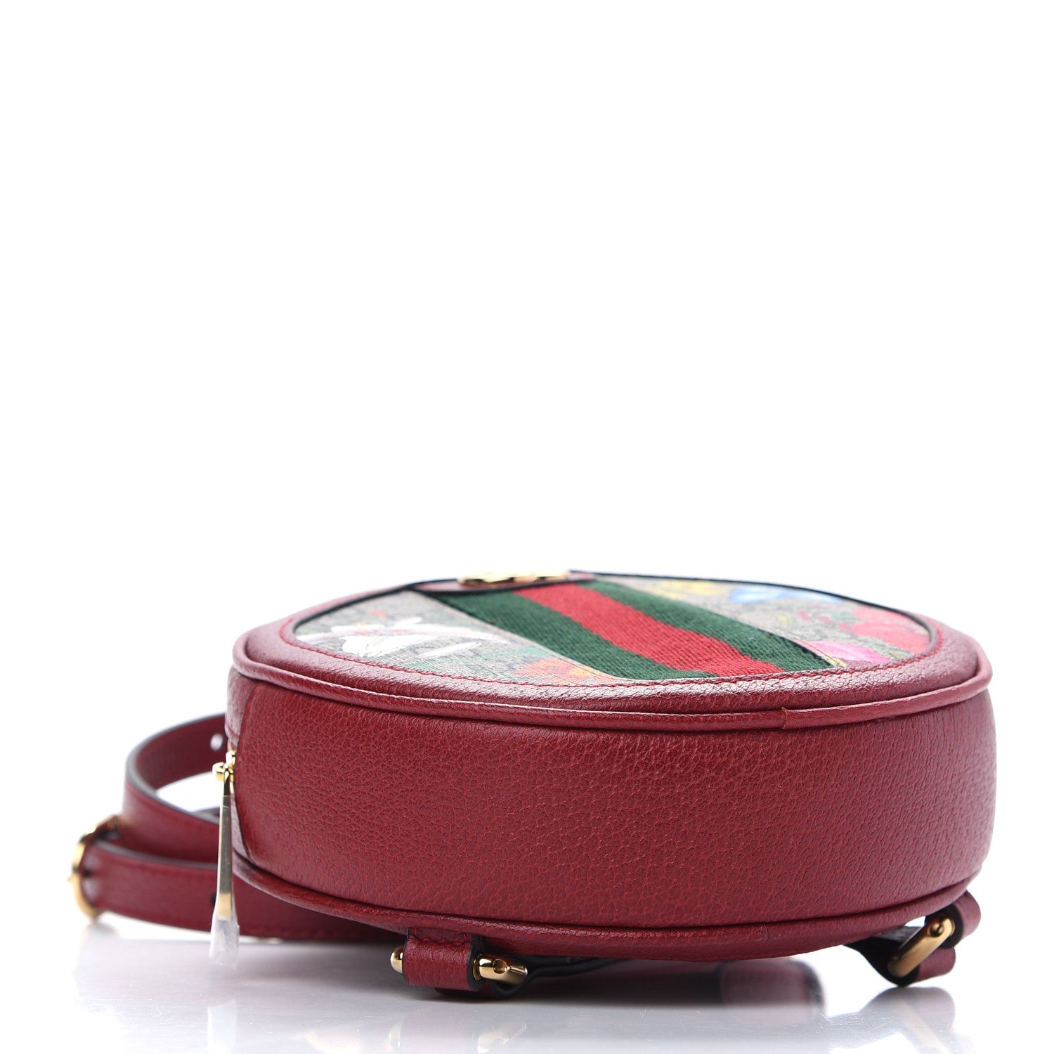 Gucci GG Supreme Monogram Web Flora Mini Ophidia Round Backpack Red 4 of 9