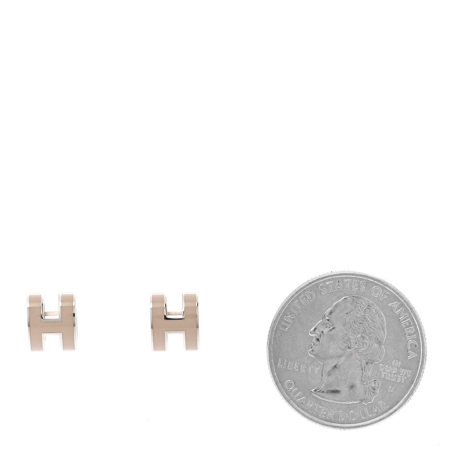 Palladium Lacquered Mini Pop H Earrings Marron Glace