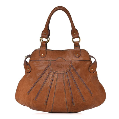 Valentino Garavani Calfskin Pleated Hobo Brown 1 of 15