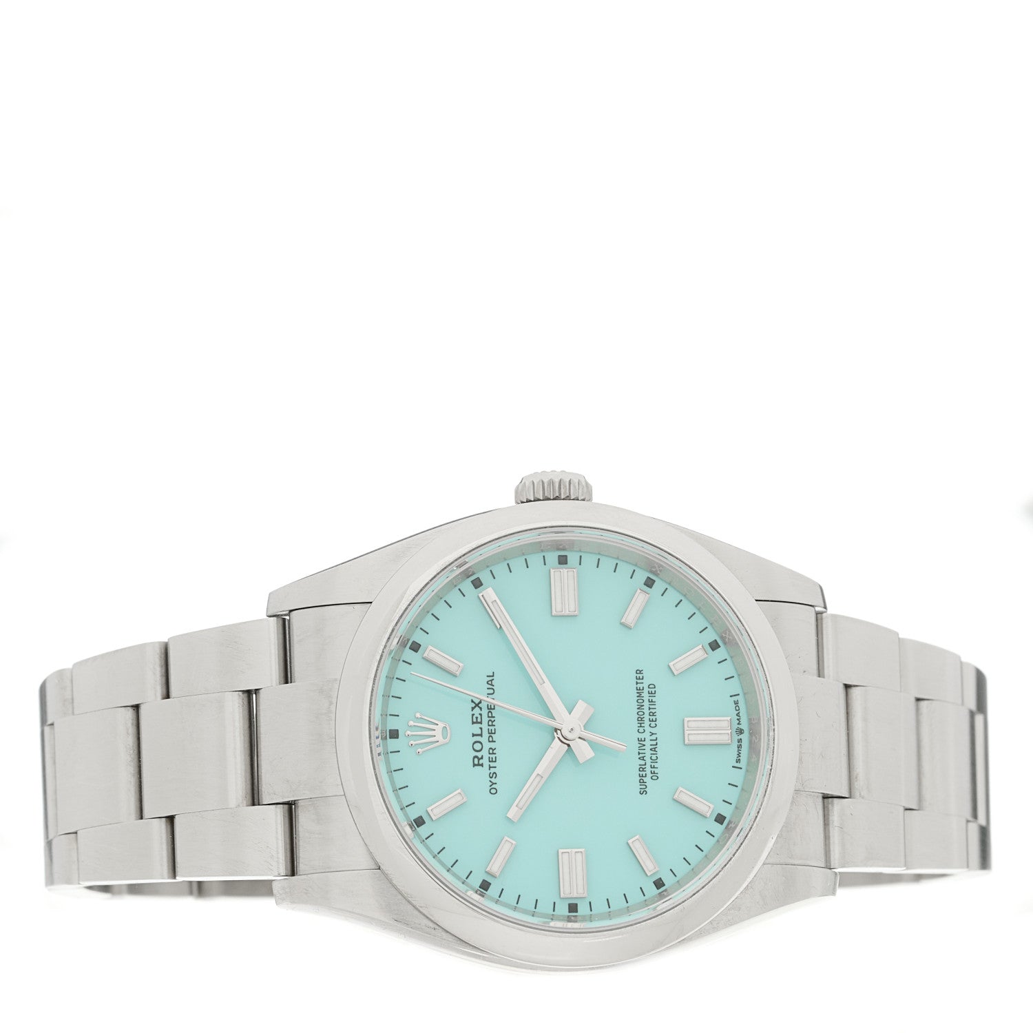 Rolex Stainless Steel 36mm Oyster Perpetual Watch Turquoise 126000 2 of 5