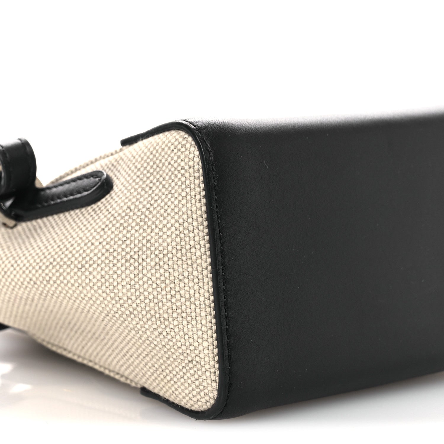 Loro Piana Calfskin Cotton Linen Nano Sesia Happy Day Bag Natural Black 8 of 9