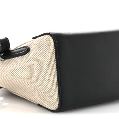Loro Piana Calfskin Cotton Linen Nano Sesia Happy Day Bag Natural Black 8 of 9