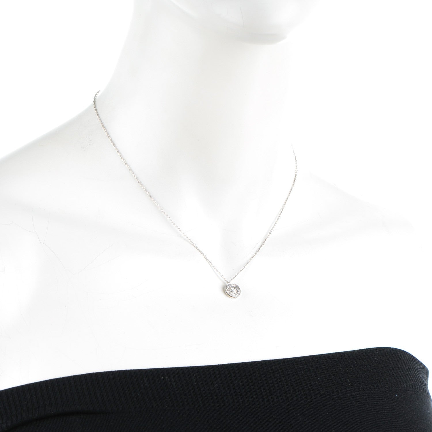 Tiffany Platinum Diamond .40ctw Circlet Pendant Necklace 2 of 6