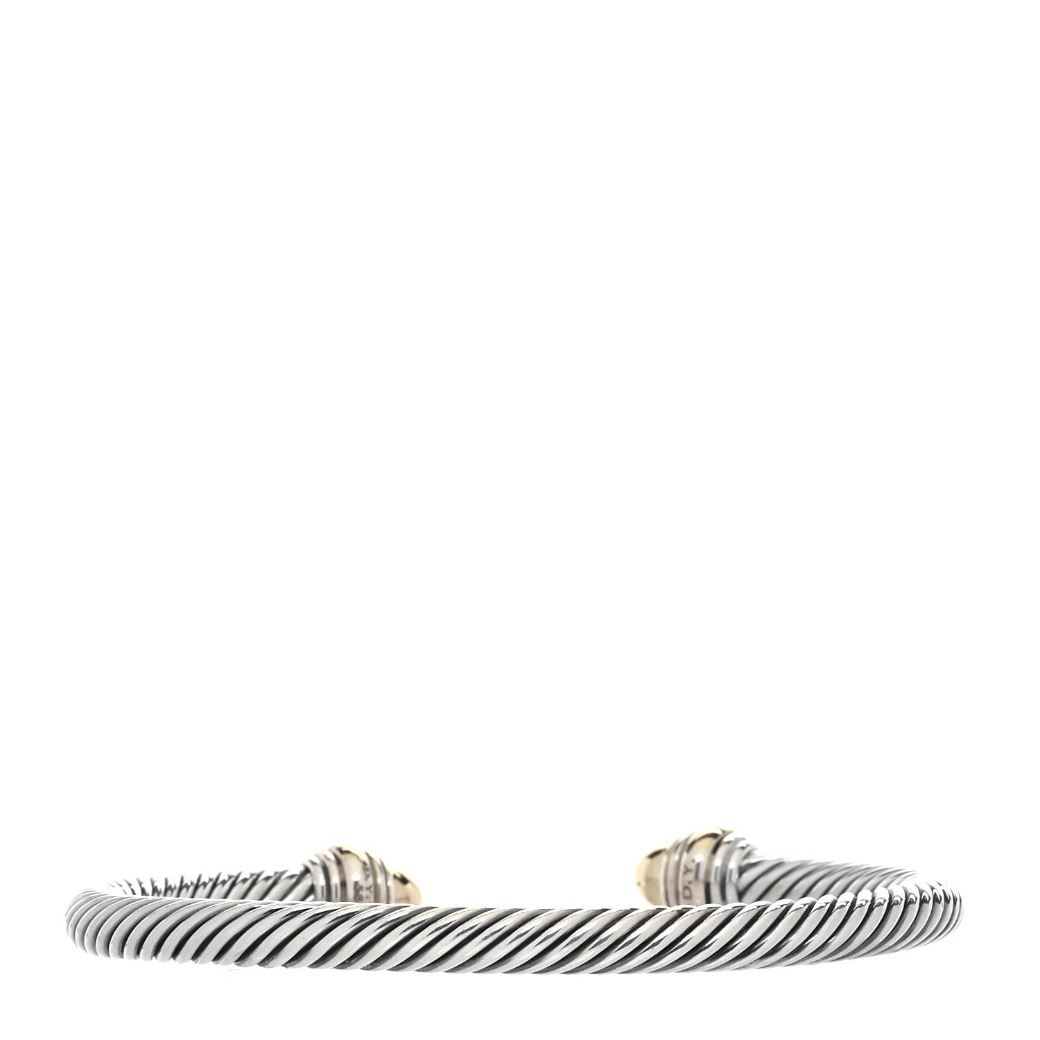 David Yurman Sterling Silver 14K Yellow Gold 5mm Cable Classics Dome Bracelet 2 of 4