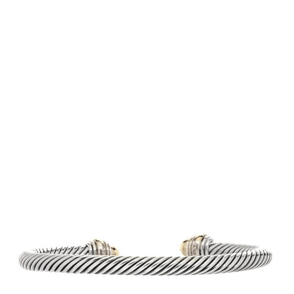 David Yurman Sterling Silver 14K Yellow Gold 5mm Cable Classics Dome Bracelet 2 of 4