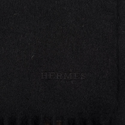 Hermes Cashmere Recto Verso Muffler Black 4 of 4