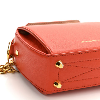 Alexander McQueen Silky Amish Grained Goatskin Box Shoulder Bag 16 Flame 8 of 10