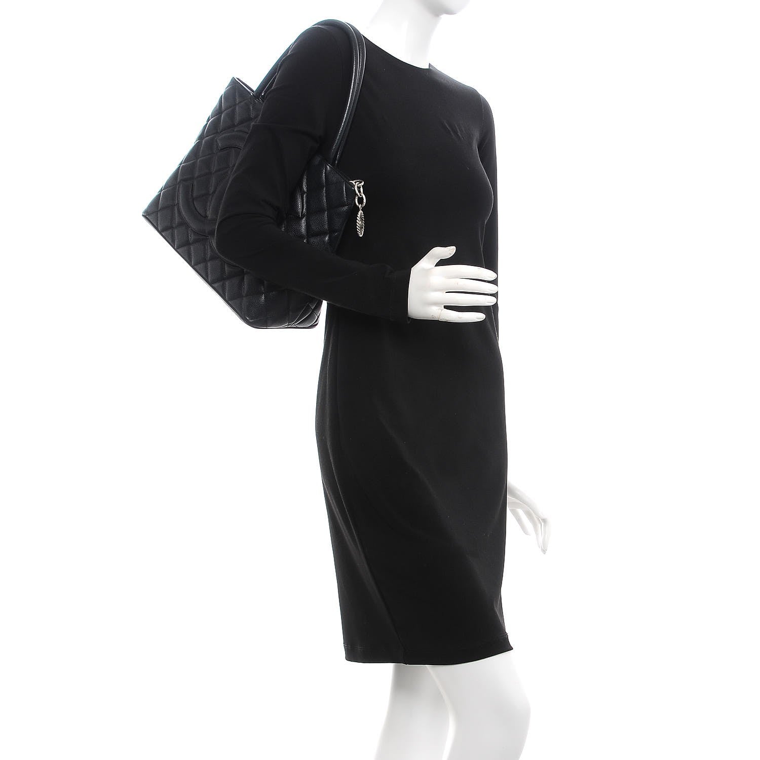 Chanel Caviar Quilted Medallion Tote Black 2 of 11