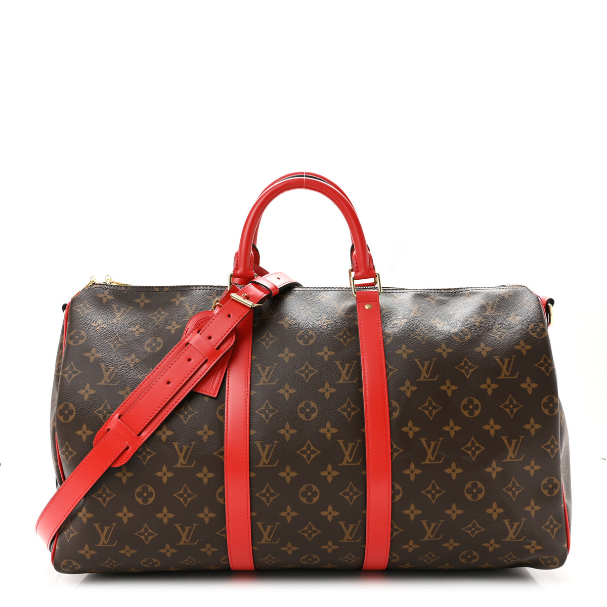 Louis Vuitton Calfskin Monogram Keepall Bandouliere 50 Coquelicot 1 of 13